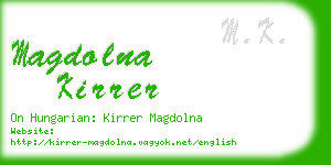 magdolna kirrer business card